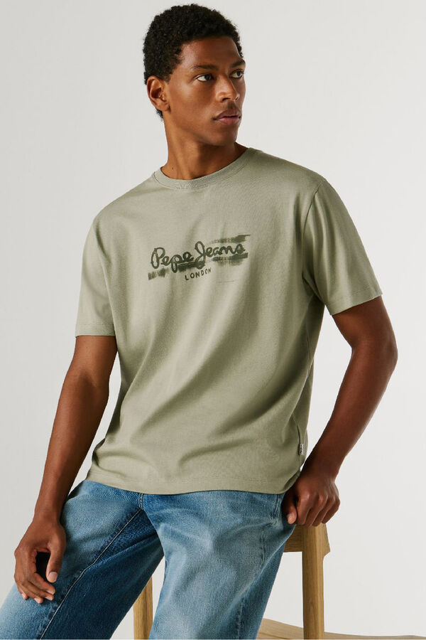 Pepe Jeans T-shirt manga curta bege