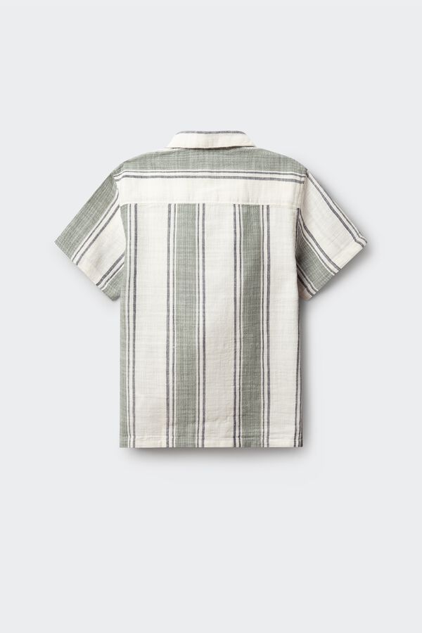 Springfield Kids Camisa de manga curta &agrave;s riscas para menino verde