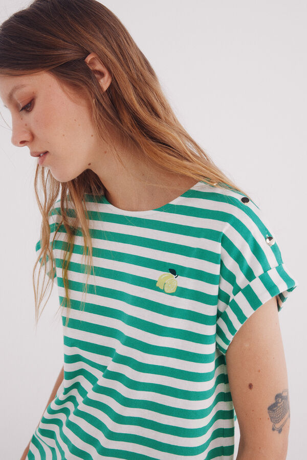 Springfield Camiseta riscas "Margarida" verde