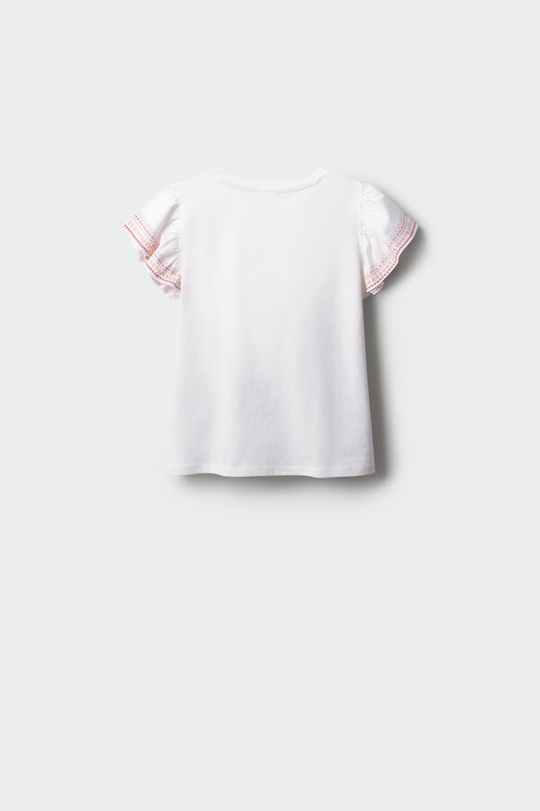 Springfield Kids T-shirt com folhos para menina branco