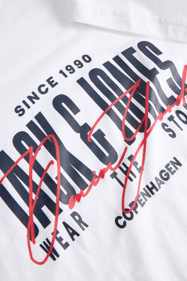 Jack & Jones PLUS T-shirt de manga curta estampada branco