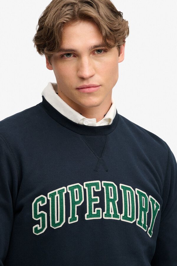 Superdry Sweatshirt gola redonda logo azul