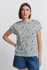 Springfield T-shirt estampada com bot&otilde;es branco