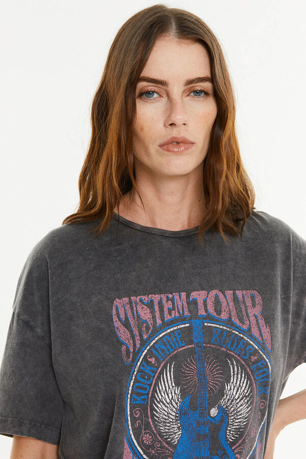 Systemaction T-shirt posicional de guitarra cinzento