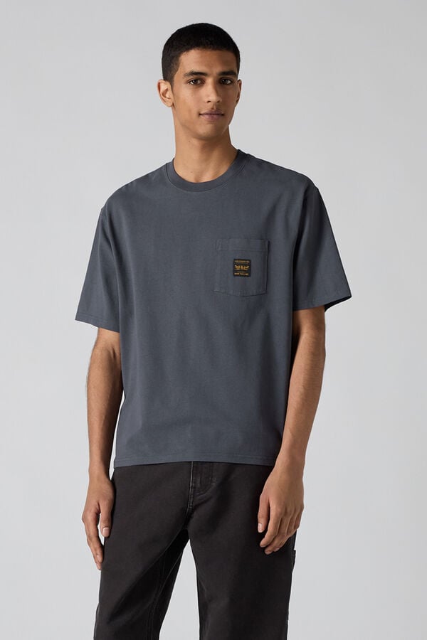 Levi's T-shirt de manga curta com bolso cinzento