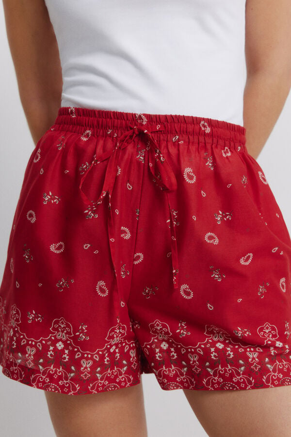 Springfield Cal&ccedil;&otilde;es de algod&atilde;o estampado vermelho