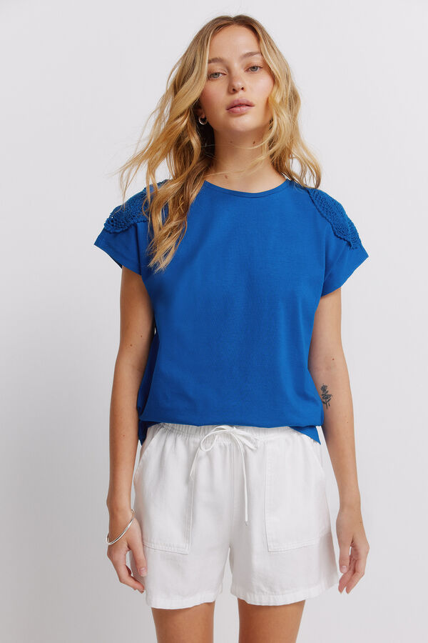 Springfield T-shirt crochet ombros azul