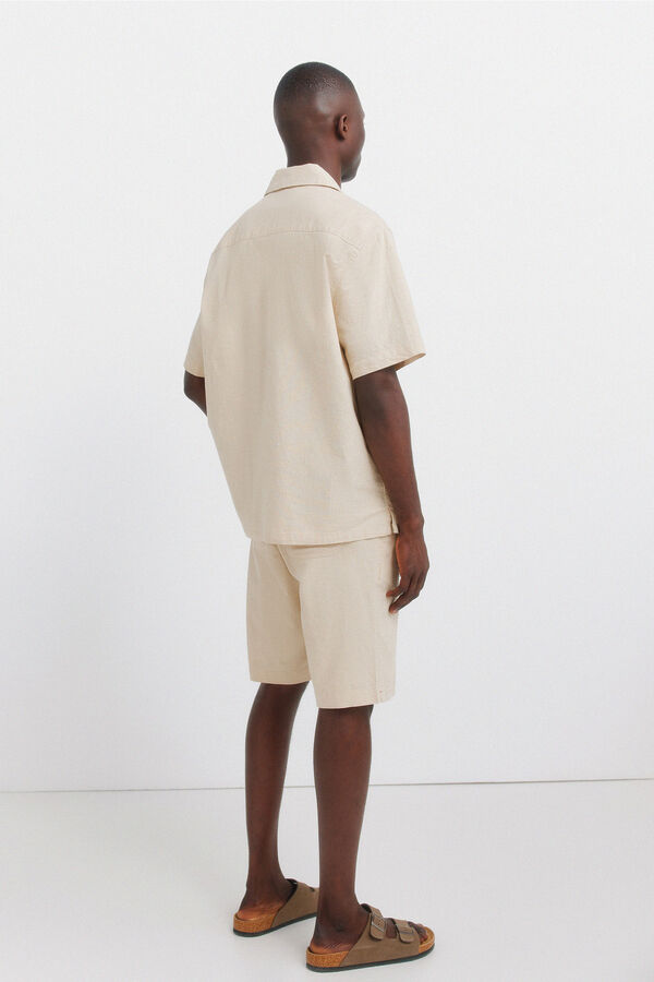 Springfield Bermuda lino relaxed fit beige