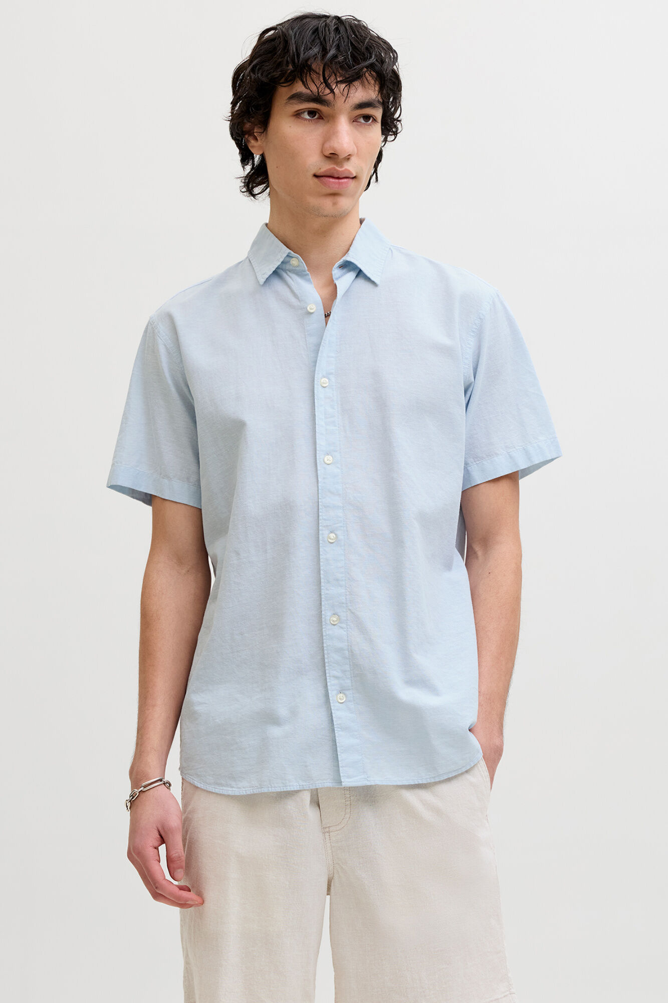 Jack & Jones Camisa de linho de manga curta