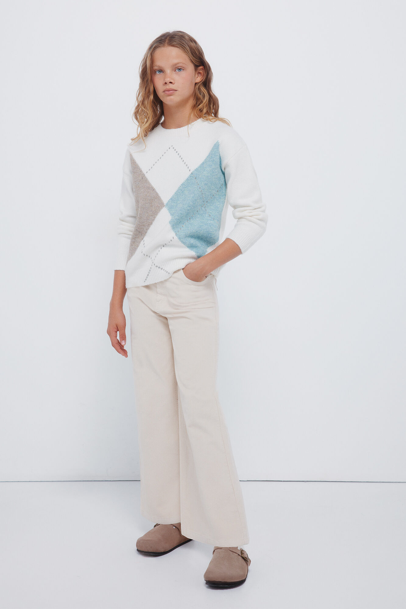 Springfield Kids Cal&ccedil;a culotte de microveludo cotel&ecirc; para meninas