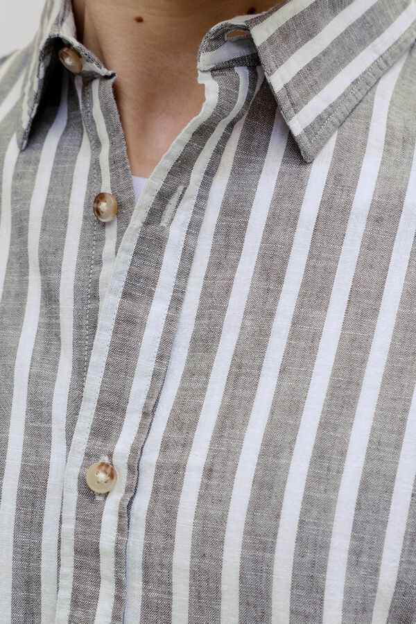 Jack & Jones Camisa regular fit em linho cinzento