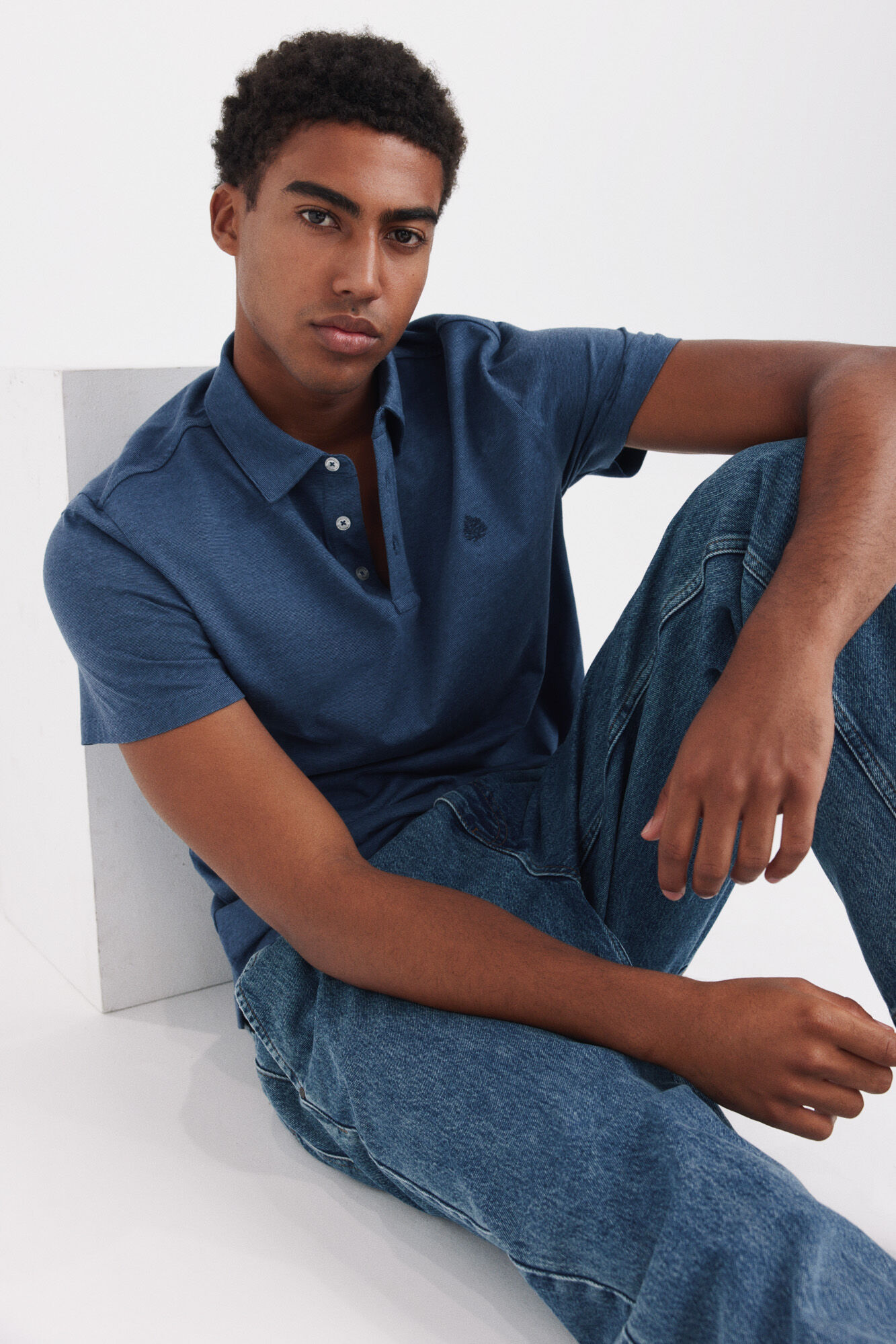 Springfield Polo em malha microrriscas slim fit