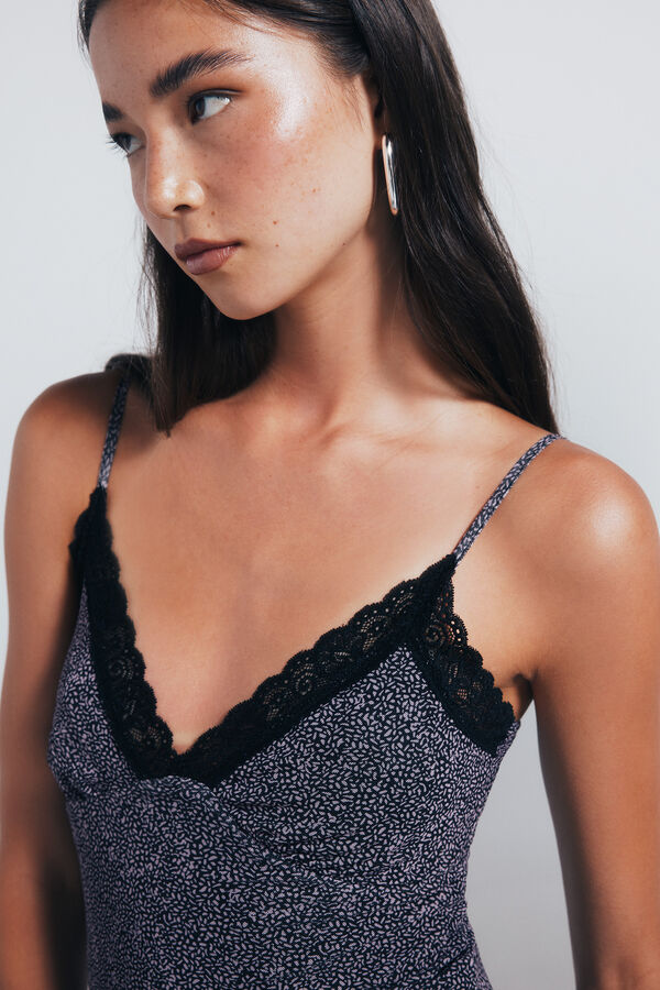 Springfield Vestido midi lingerie preto