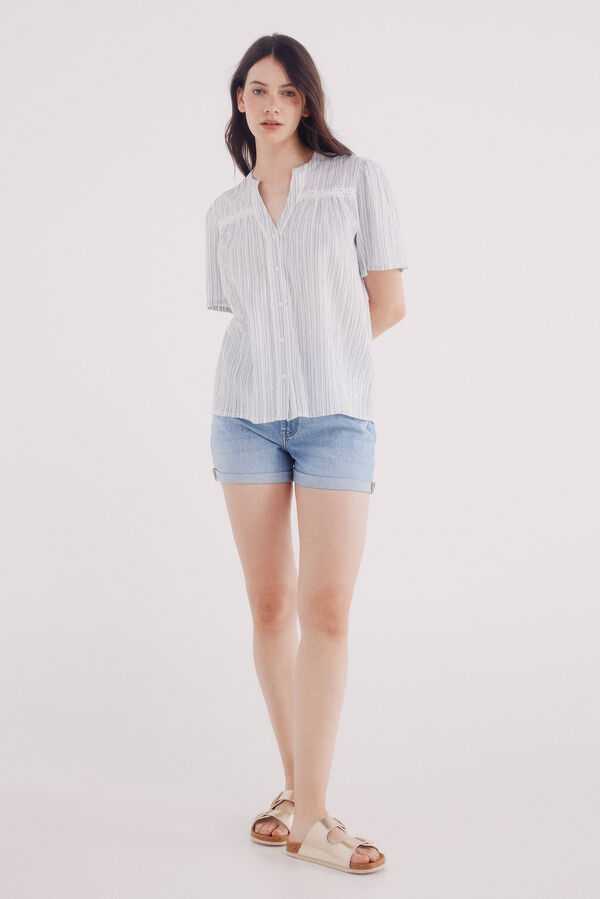 Springfield Blusa romántica lace verde