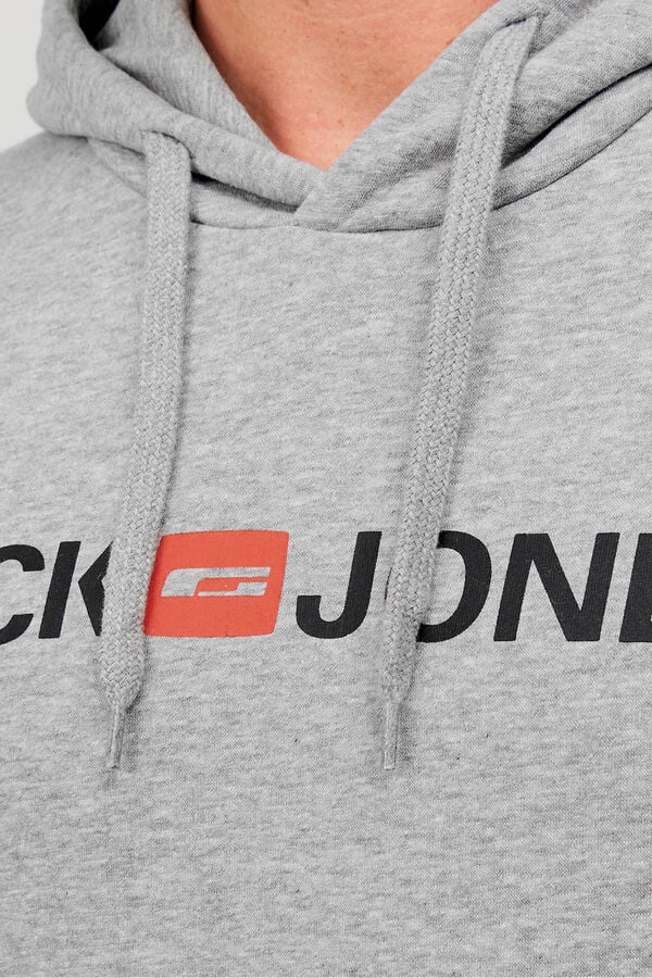 Jack & Jones Sweatshirt logo capuz cinzento