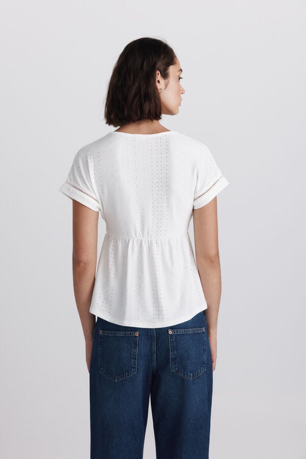 Springfield T-shirt al&ccedil;as com folhos branco