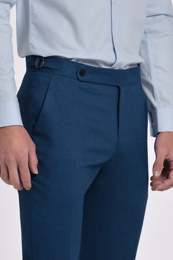 JVZ Cal&ccedil;a de fato texturizada azul