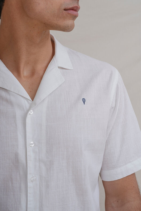 Celopman Camisa flam&ecirc; de manga curta branco