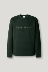 Pepe Jeans Sweatshirt com logo gola redonda verde