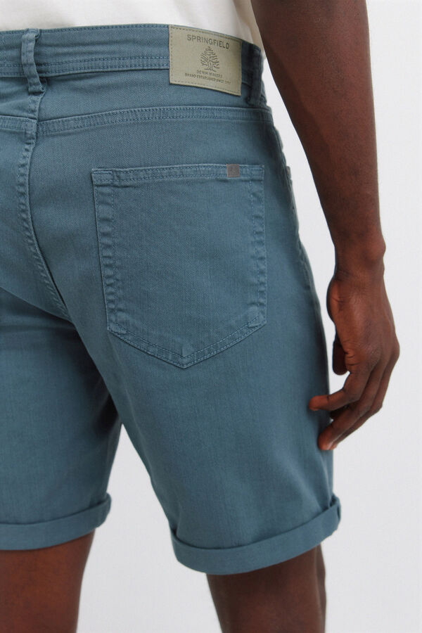 Springfield Bermudas 5 bolsos lavada slim fit azul