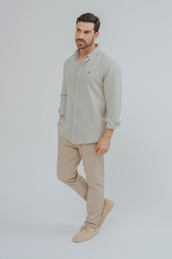 Celopman Camisa em linho verde