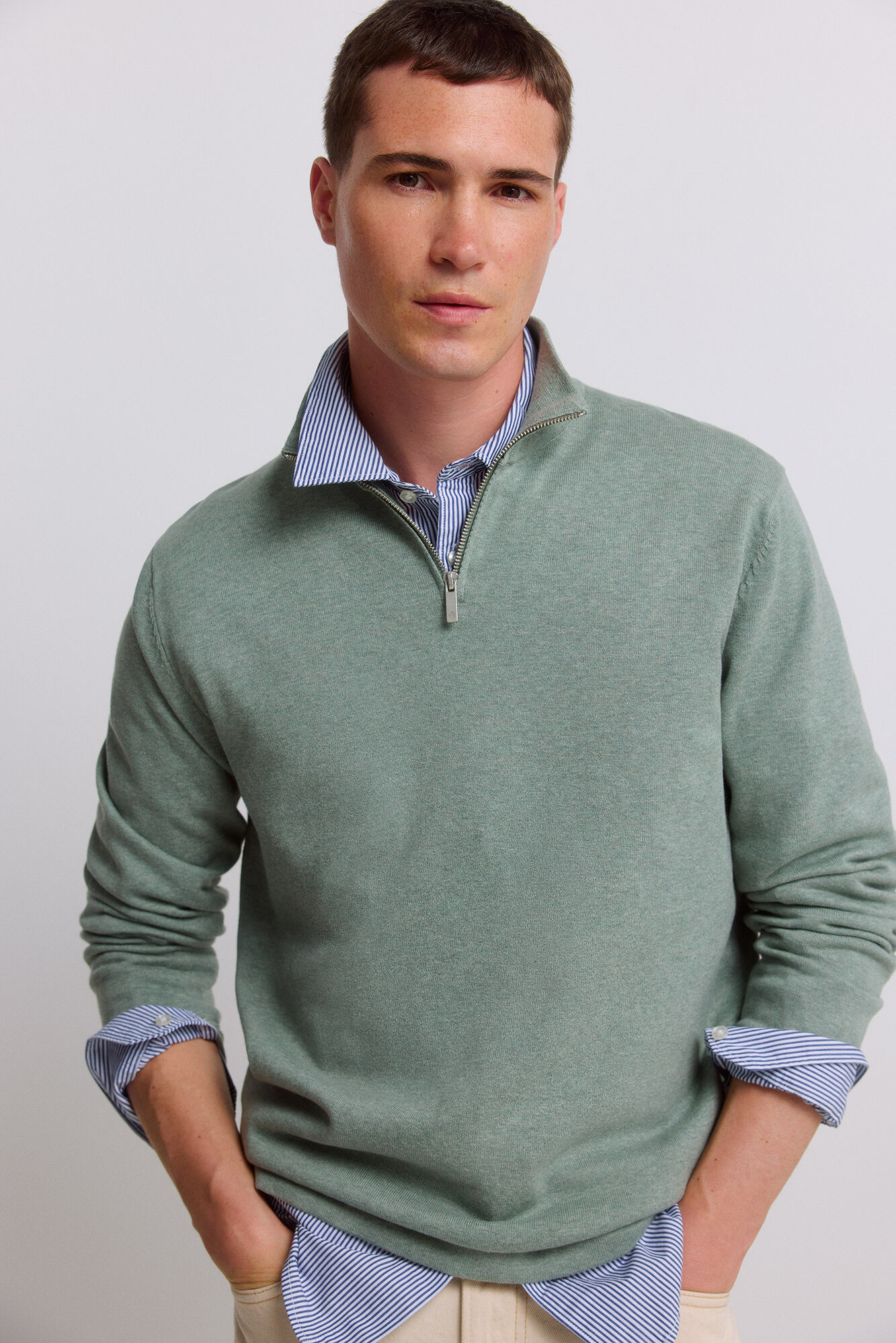Springfield Camisola b&aacute;sica gola camionista