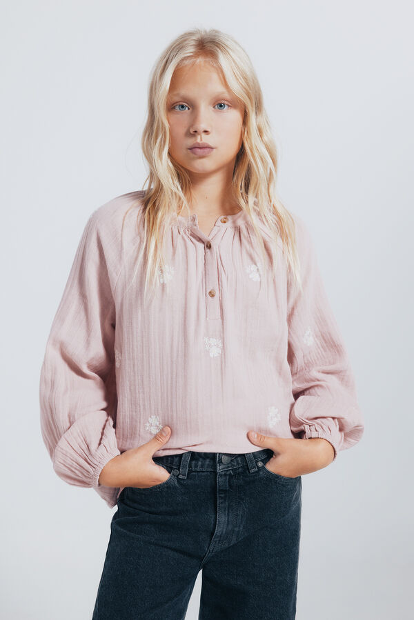 Springfield Kids Blusa de manga comprida para menina rosa