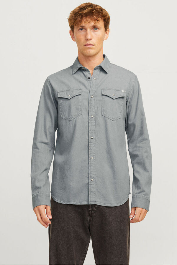 Jack & Jones Camisa vaquera gris
