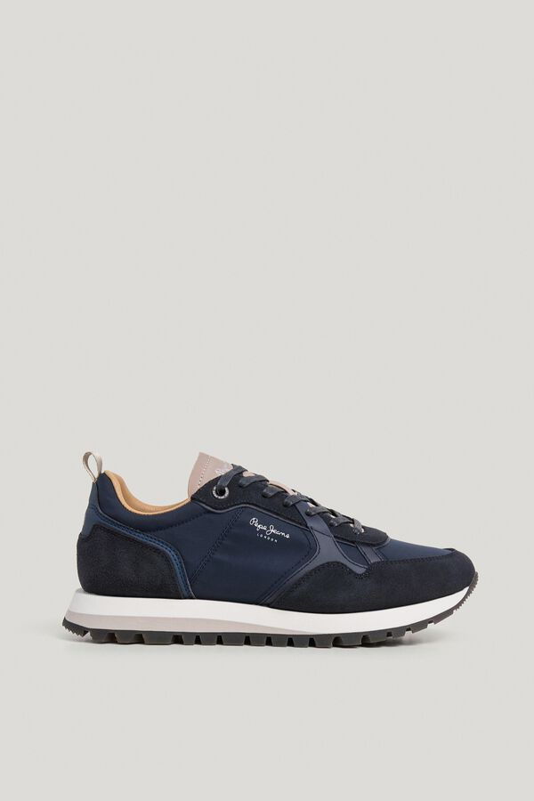 Pepe Jeans Sapatilhas retro de pele azul