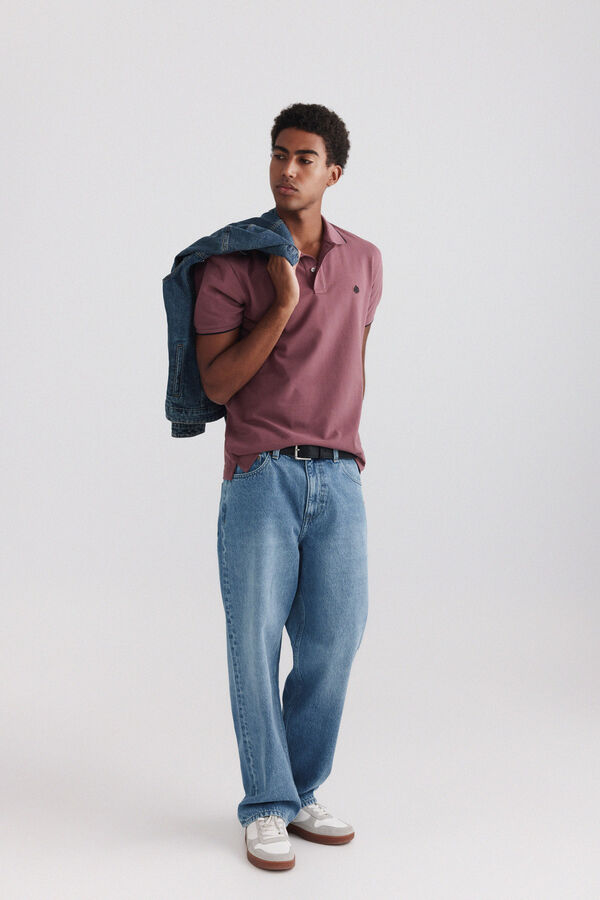 Springfield Polo piqu&eacute; com contrastes slim fit vermelho
