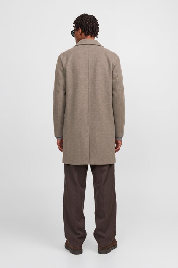Jack & Jones Sobretudo abotoado comprido pelo joelho cinzento