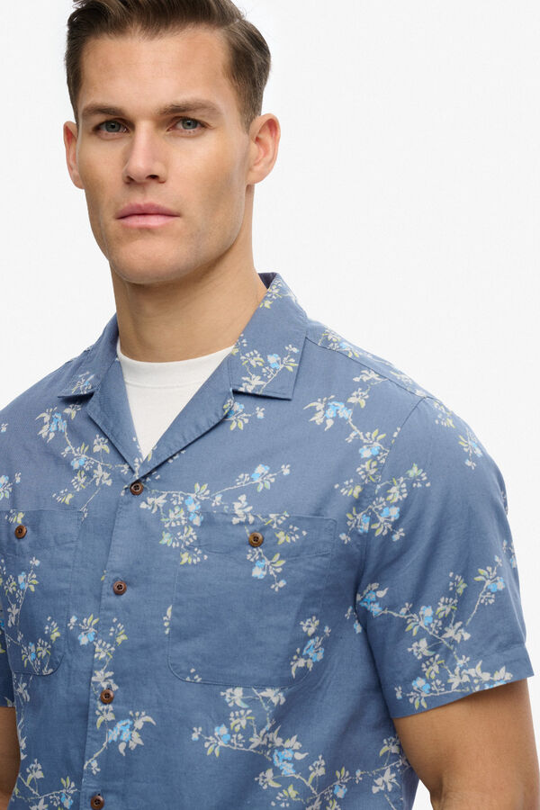 Superdry Camisa de manga curta estampada azul