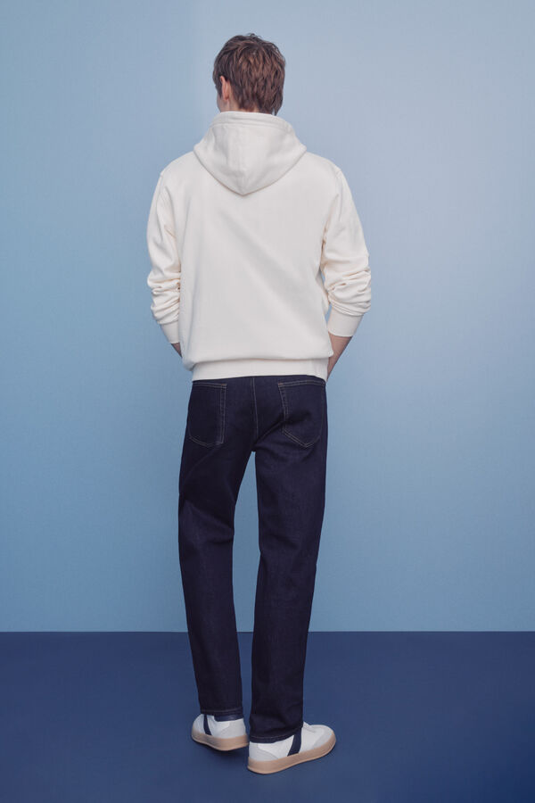 Springfield Calça jeans lavagem desbotada azul