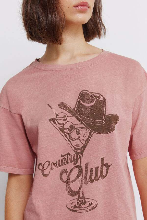 Springfield T-shirt "country club" em algod&atilde;o rosa