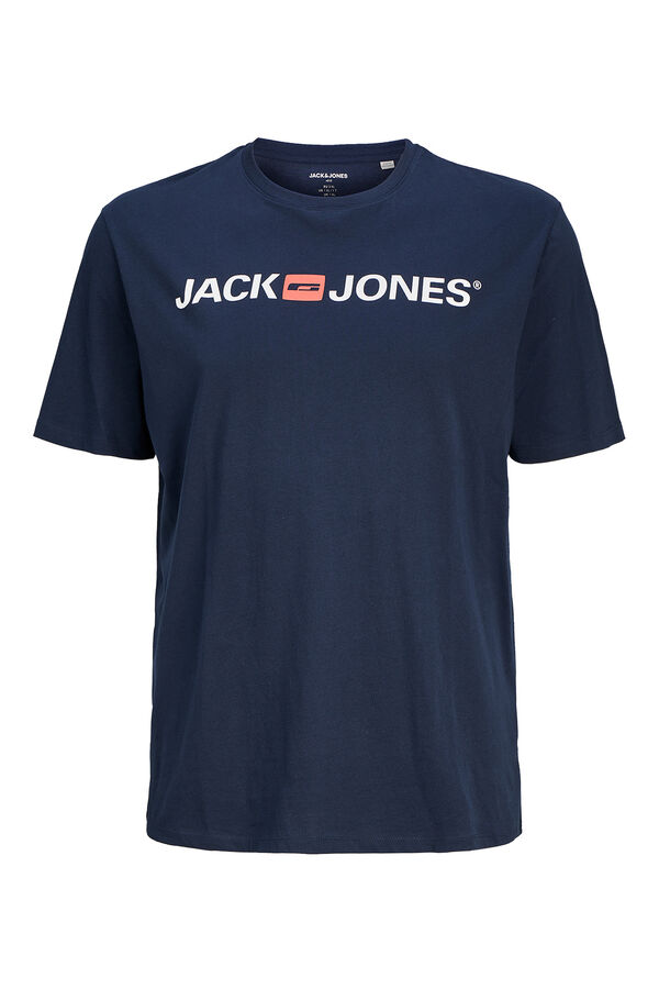Jack & Jones PLUS T-shirt b&aacute;sica logo  azul