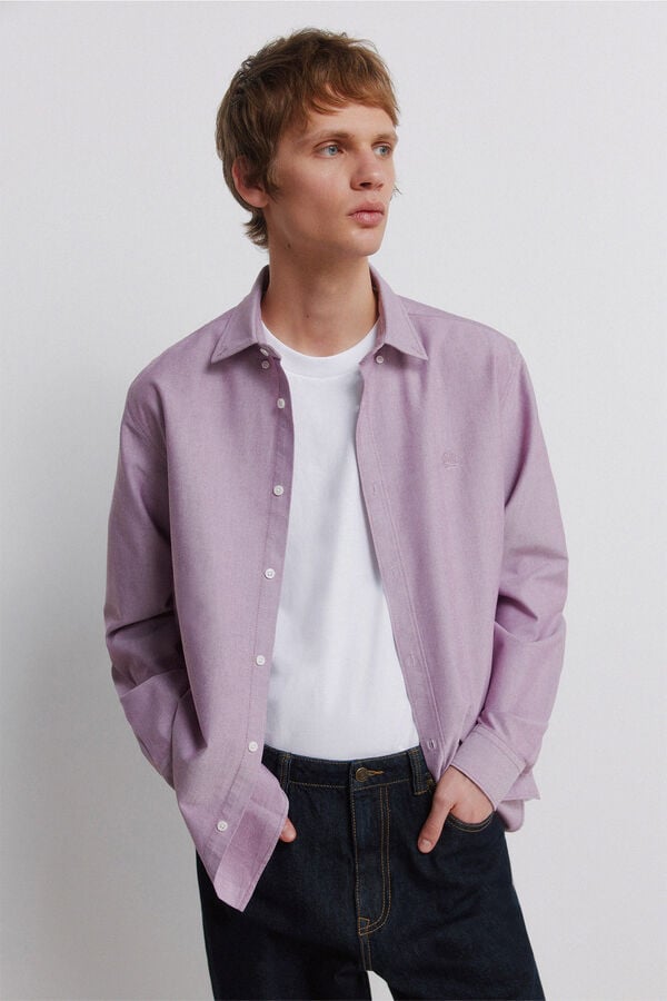 Springfield Camisa oxford sem vincos vermelho