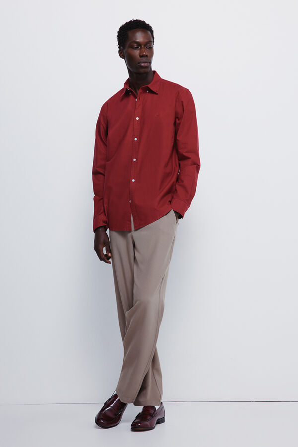 Springfield Peça oxford tingida vermelho