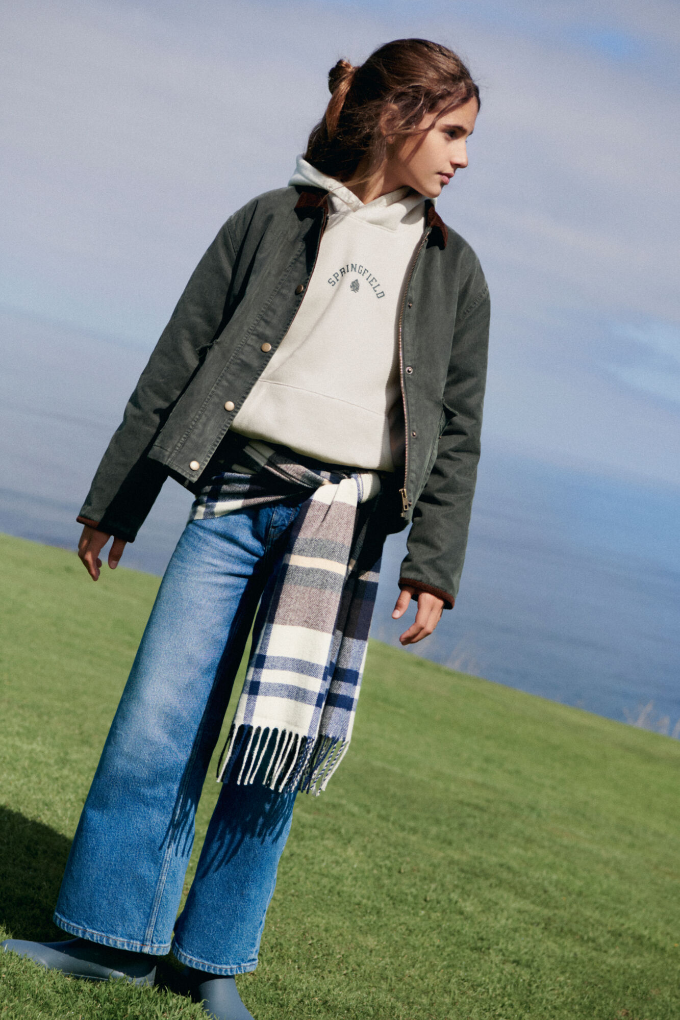 Springfield Kids denim jeans culotte para meninas