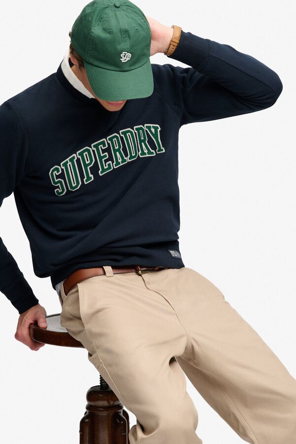 Superdry Sweatshirt gola redonda logo azul