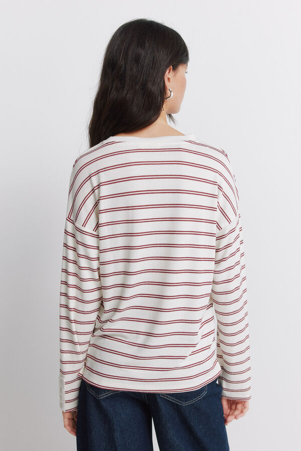 Springfield T-shirt de risca dupla bege