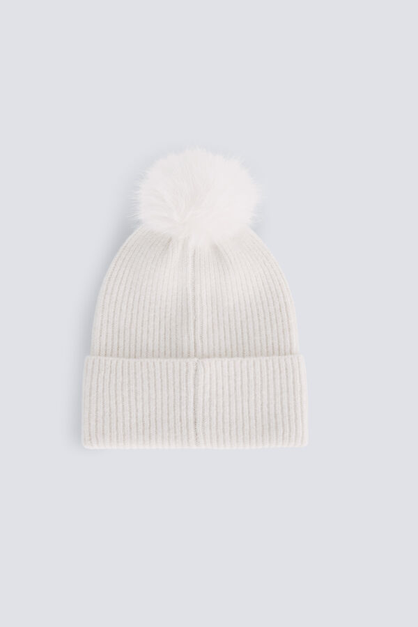 Springfield Bon&eacute; de malha pompom cru