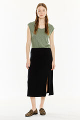 System Action Long flared skirt black