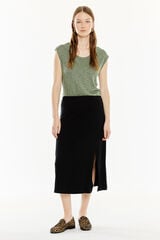 System Action Long flared skirt black