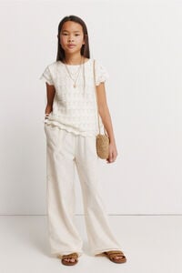 Springfield Kids Cal&ccedil;as fluidas com bordados para menina