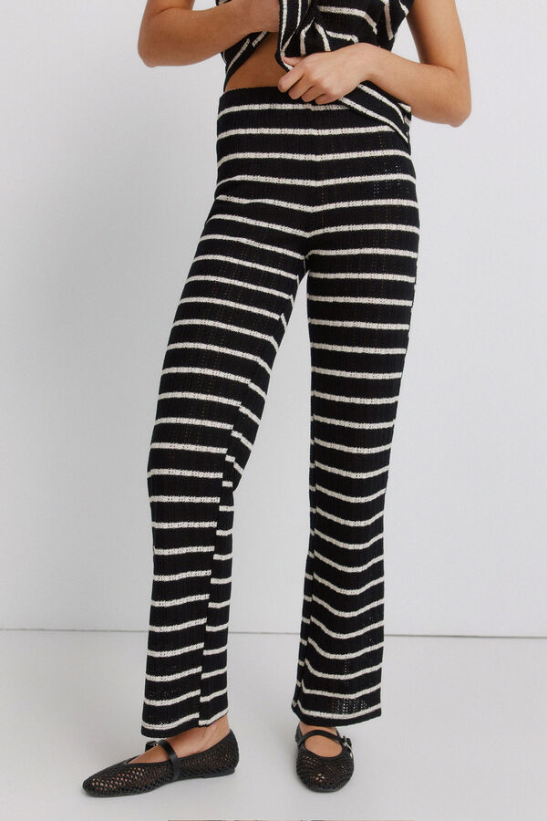 Springfield Cal&ccedil;a de malha &agrave;s riscas preto