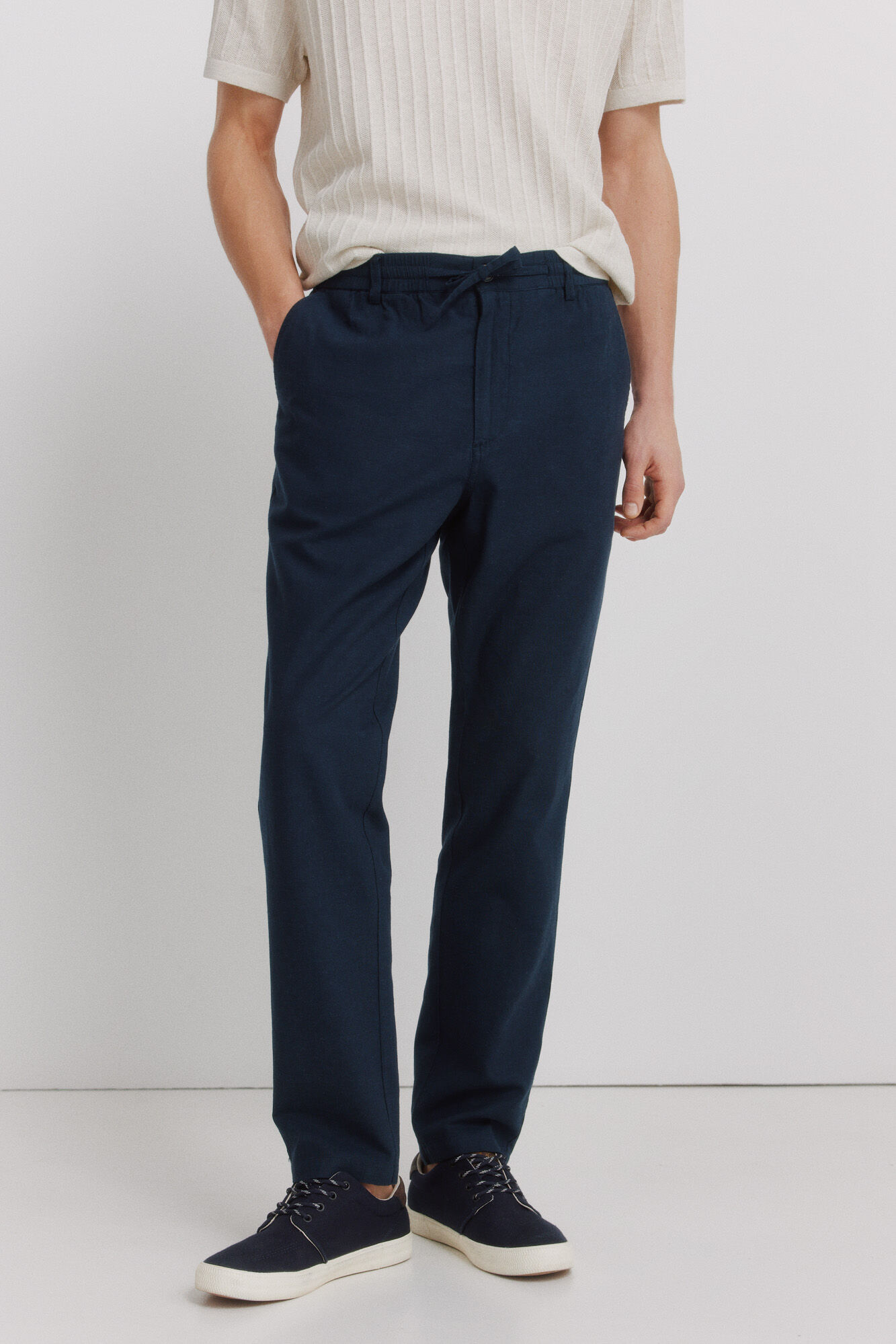 Springfield Cal&ccedil;as chino em linho comfort fit