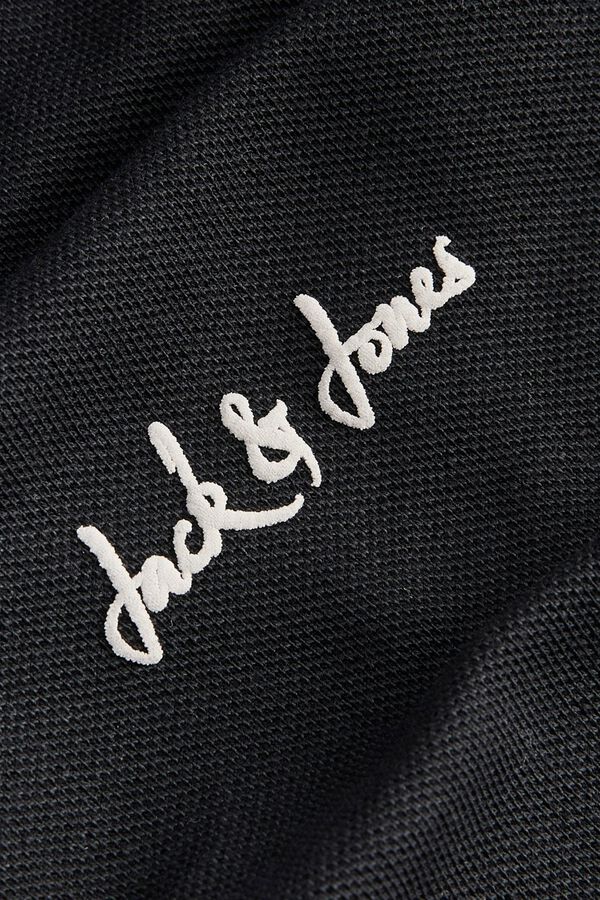 Jack & Jones PLUS Polo piqu&eacute; em algod&atilde;o preto