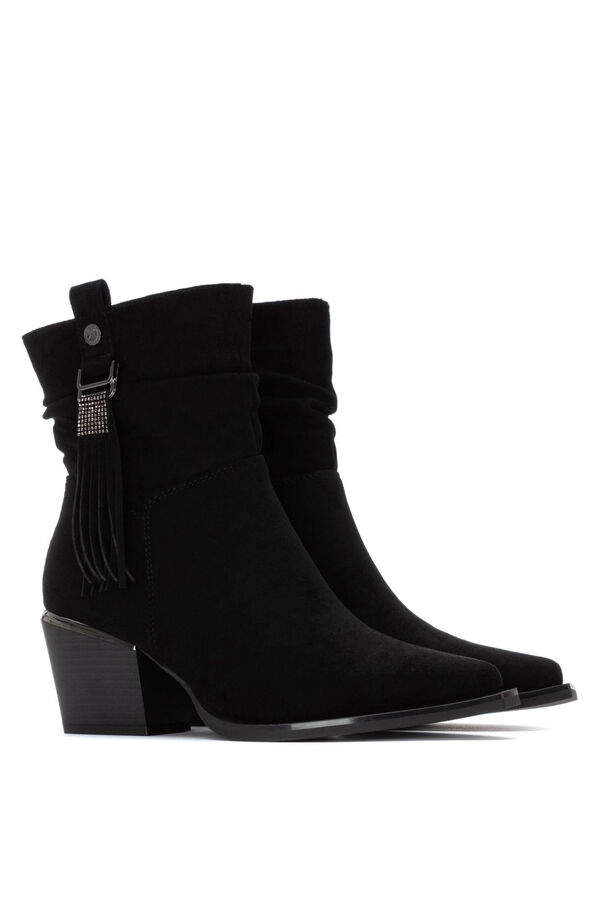 XTI Suede Fringed Boot black