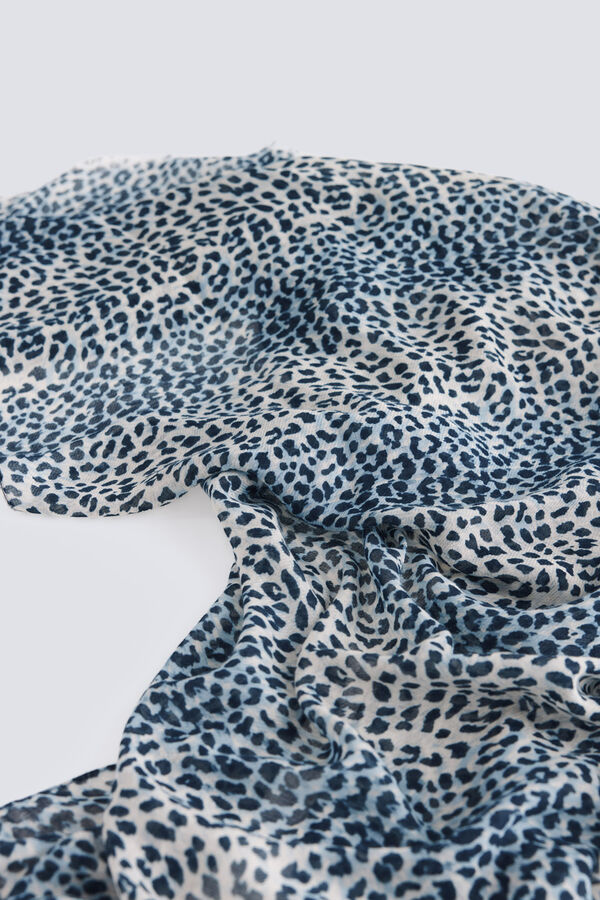 Springfield Len&ccedil;o estampado animal print azul