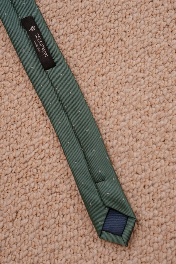 Celopman Gravata estilo jacquard verde